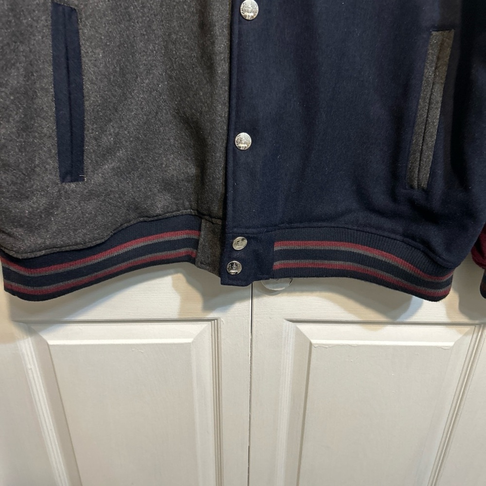 Born Fly Stadium Jacket Mens 2XL Blue Maroon Eagle Varsity Wool Bomber Crest - Picture 4 of 12